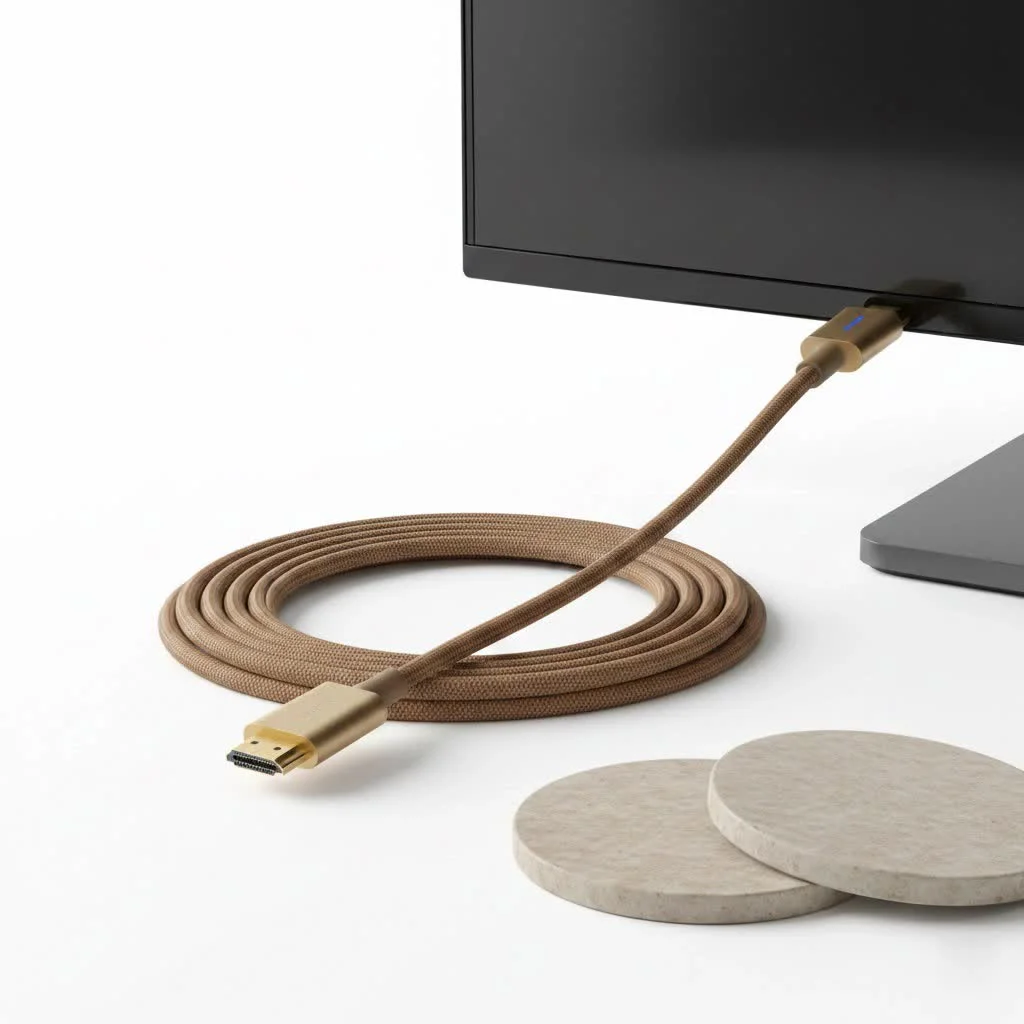A coiled 20-foot HDMI cable with gold-plated connectors.