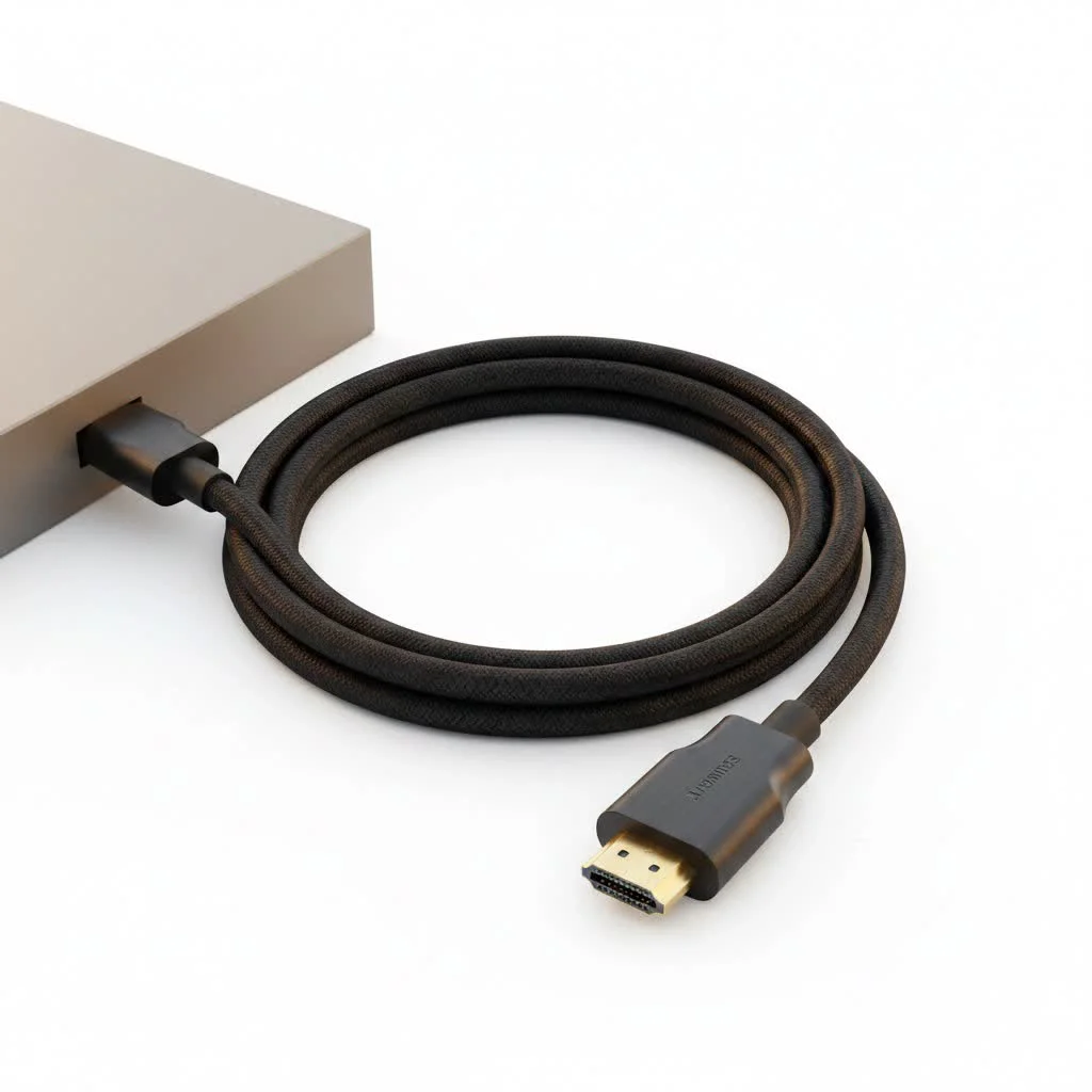 HDMI to AV converter box with RCA cables
