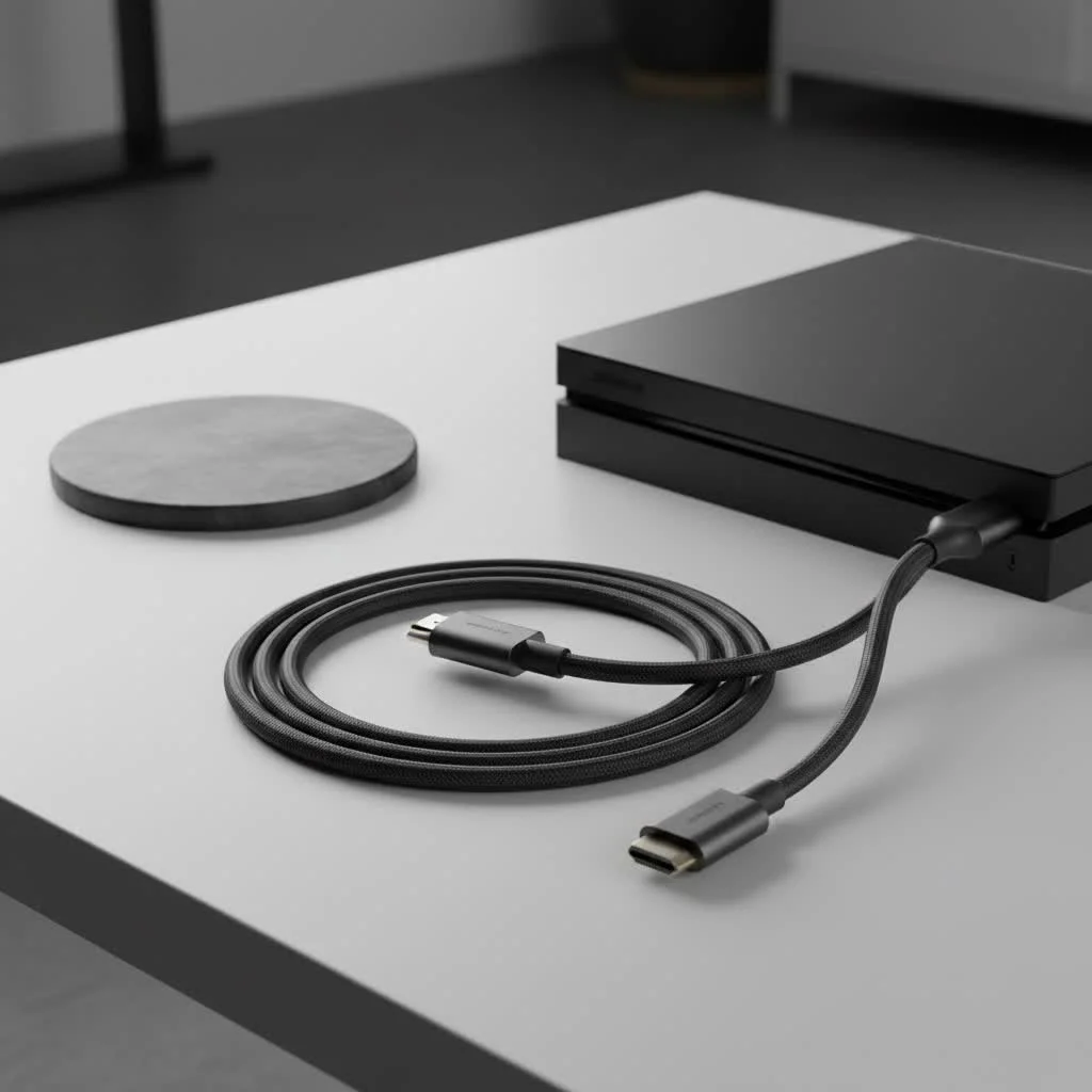 Chromebook connected to an external monitor via an HDMI cable